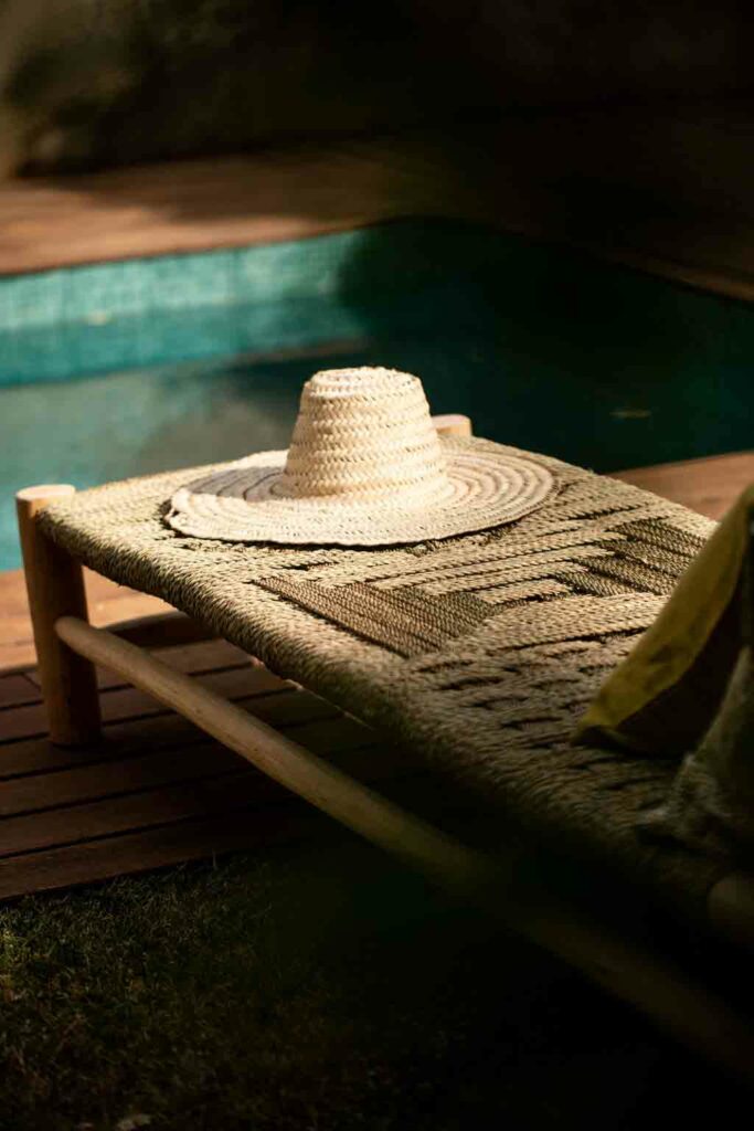 Amoreira tumbona sunbed cuerda de hoja de palma palm leaf rope Let's Pause